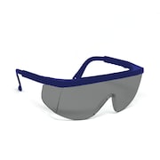 OPTIC MAX Gray Safety Glasses, Adjustable Temples 123G